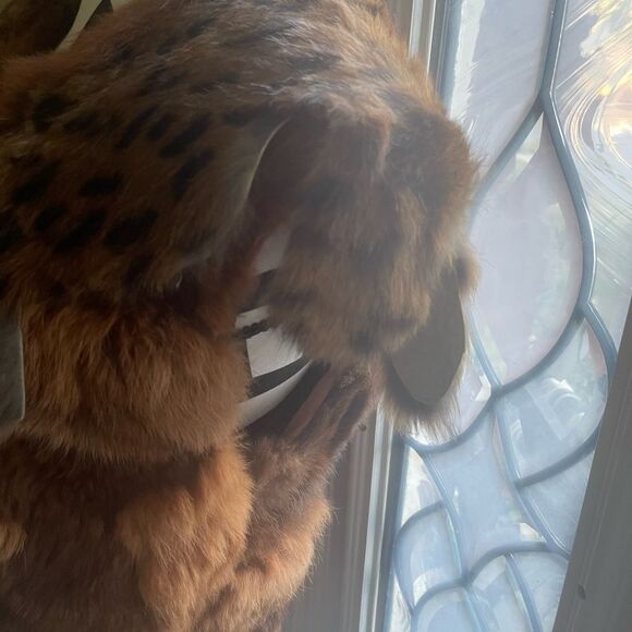 PATCHWORK RABBIT FUR VEST shades of Brown & Leopard print MADE IN HONG KONG SZM - Picture 6 of 16